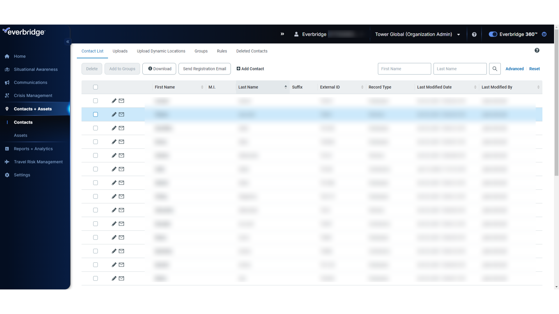 EMA Not Exposed - Contact Selection