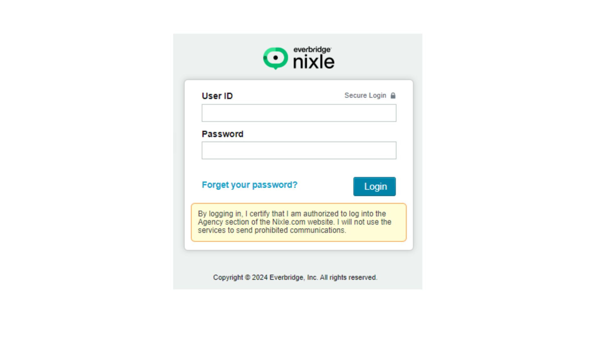 Log in to agency.nixle.com