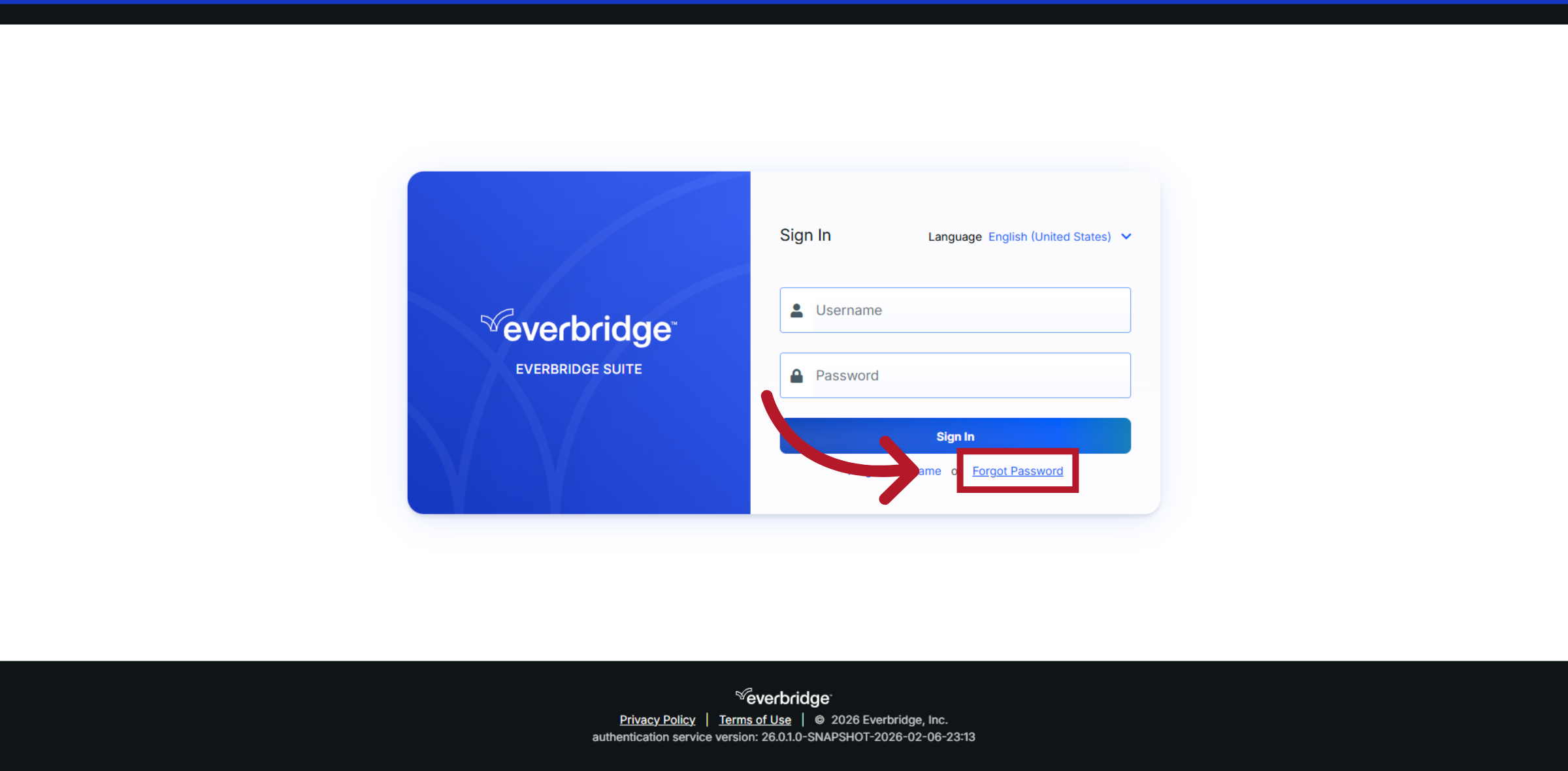 Click Forgot Password Link