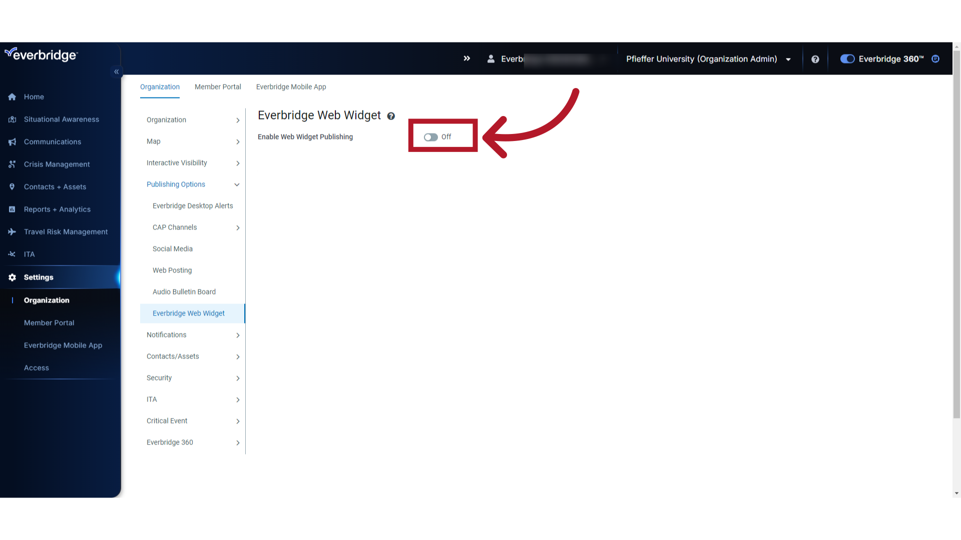 Enable Everbridge Web Widget