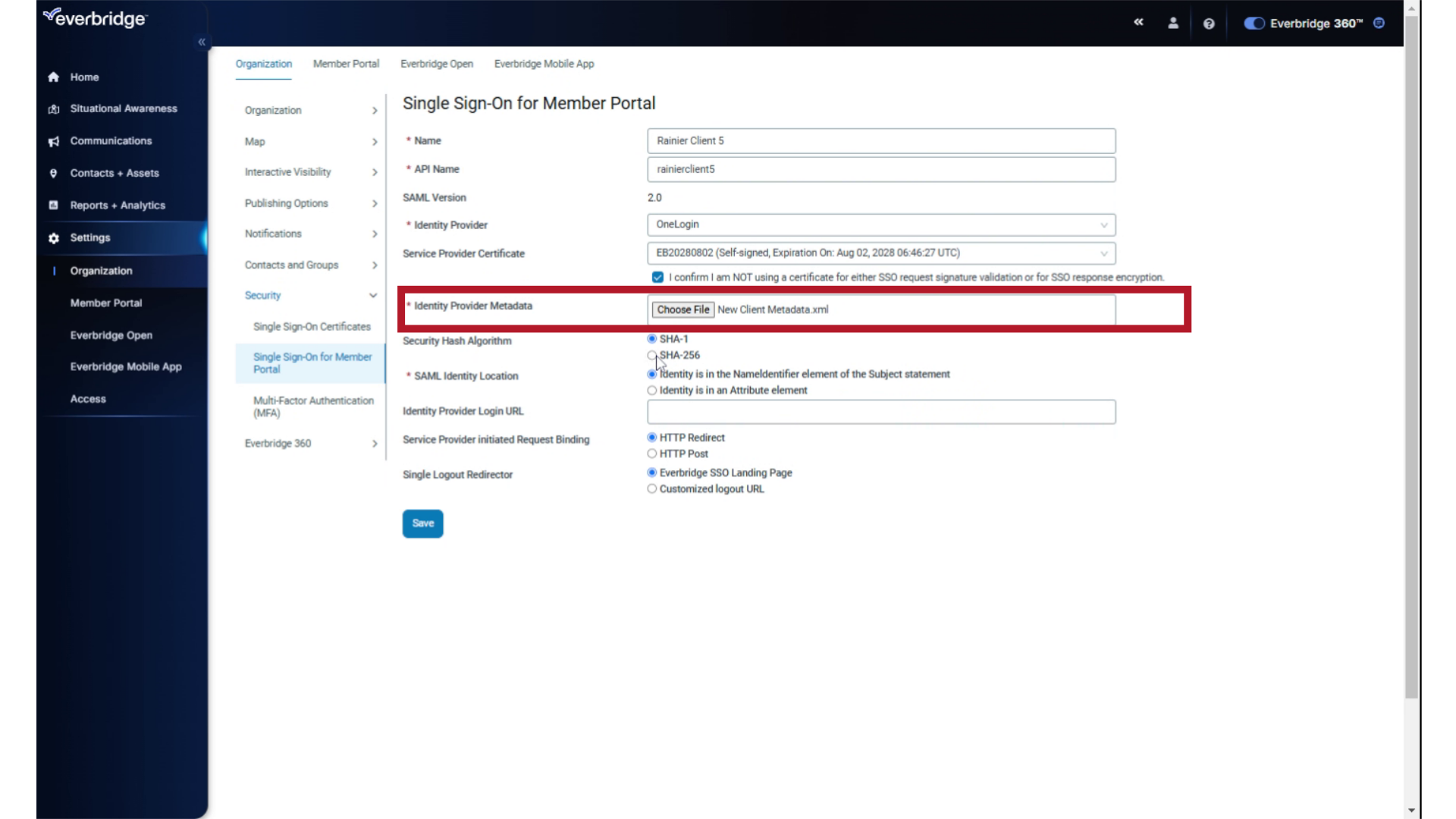 Identiy Provider Metadata