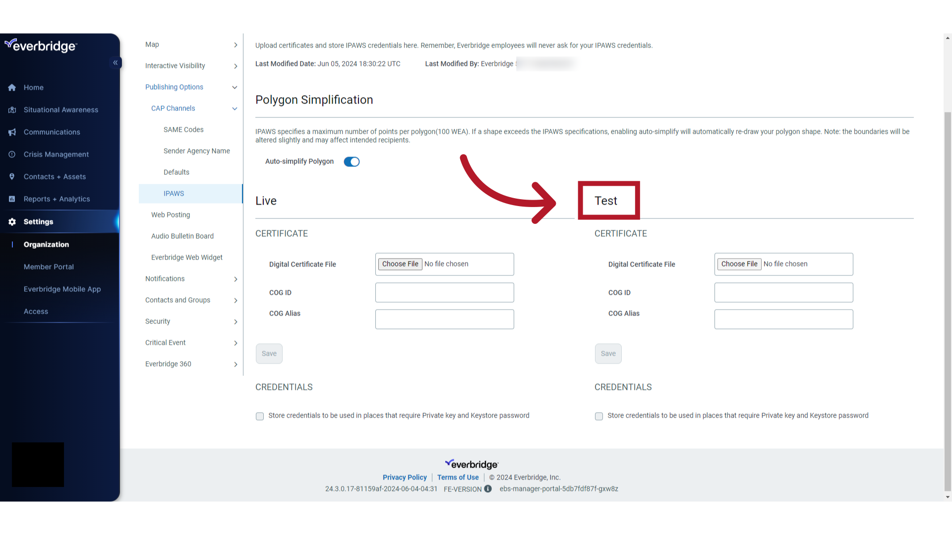 Configure Test Profile