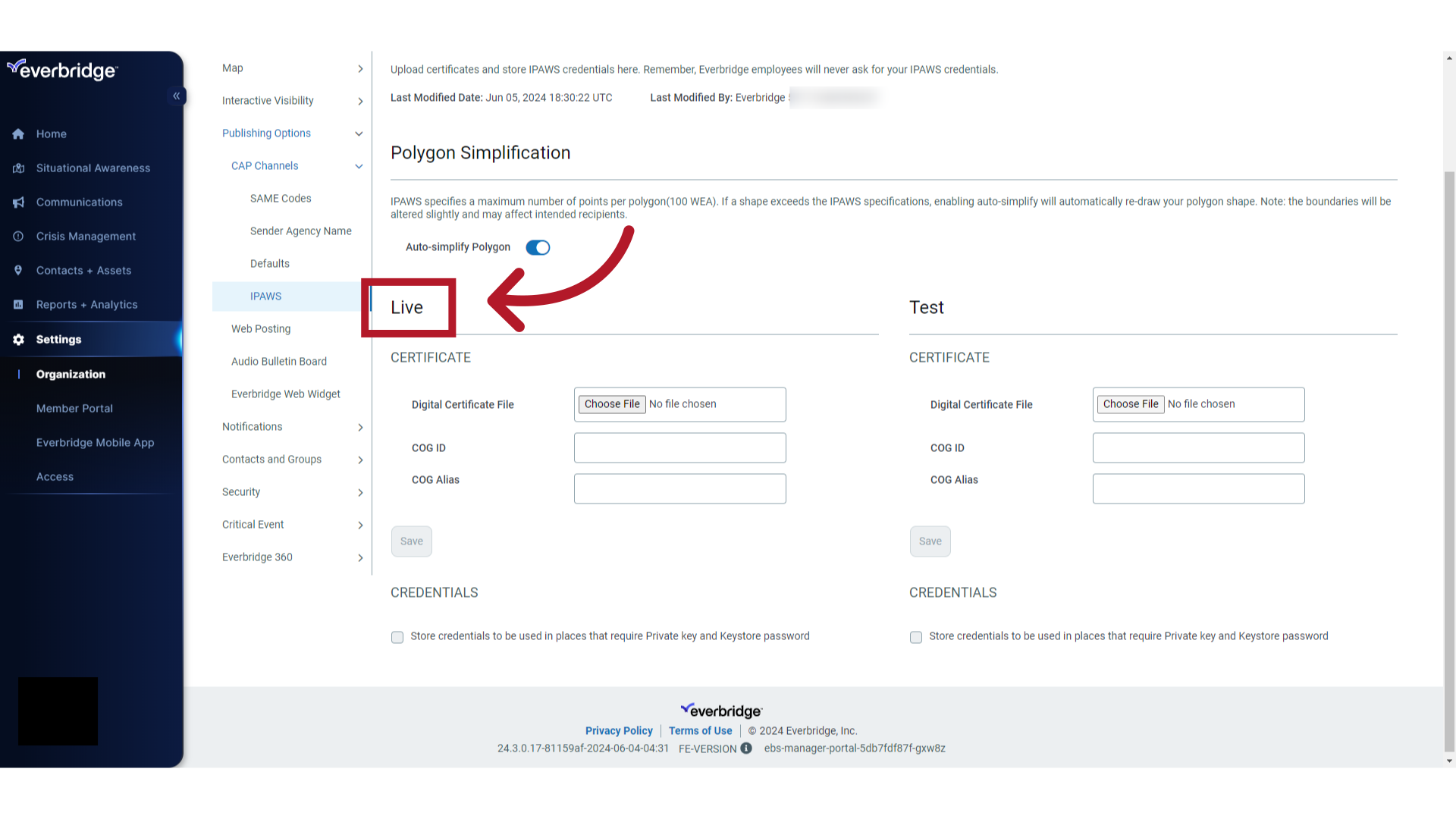 Live Profile
IMPORTANT: Use different launch passcodes for your Test and Live profiles.