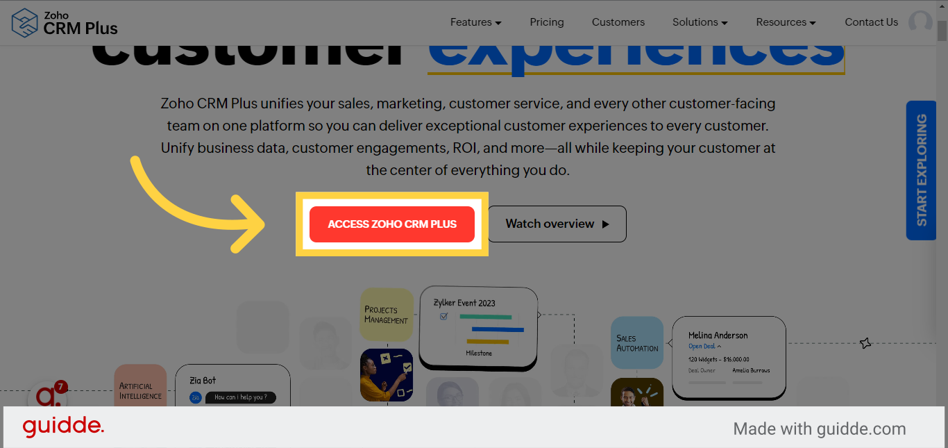 Click 'Access Zoho CRM Plus'