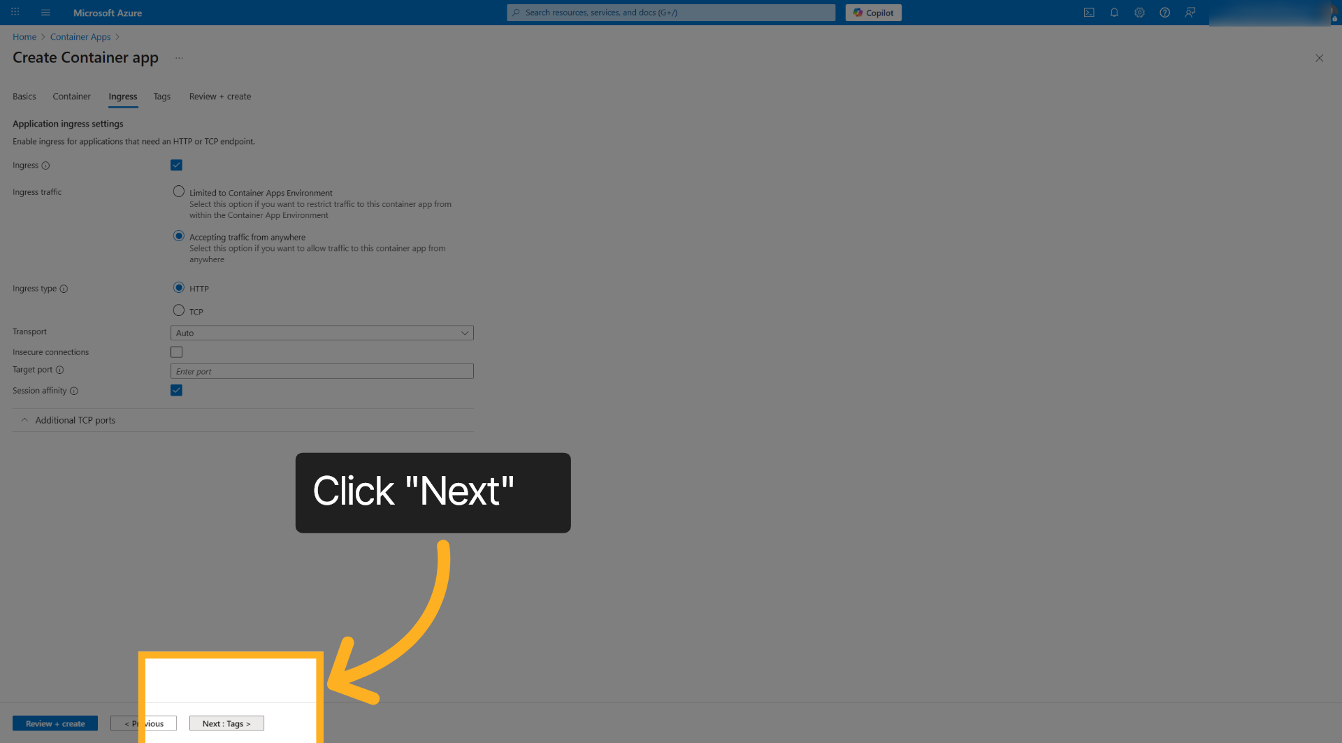Proceed To Tags Section
