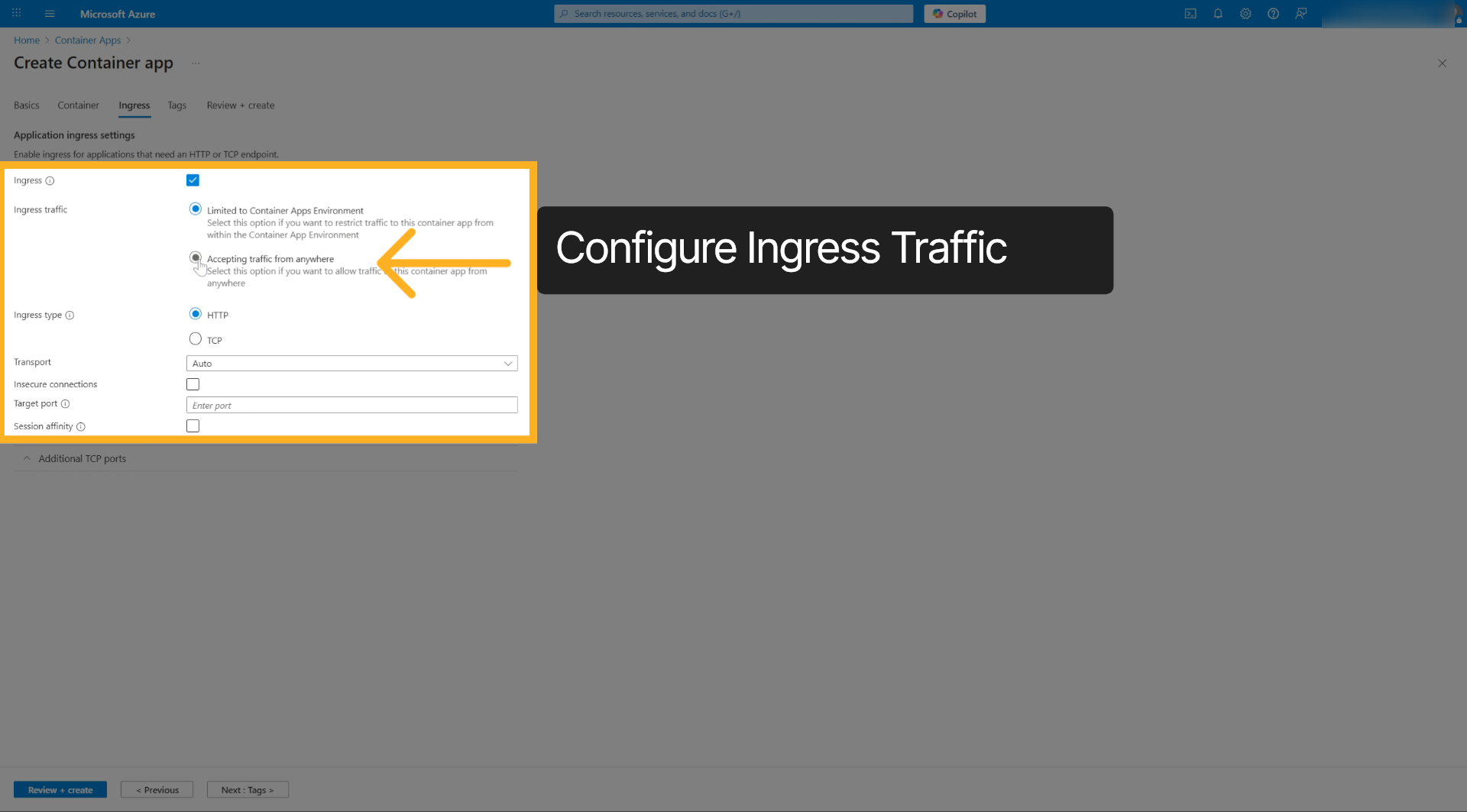 Enable Traffic Acceptance