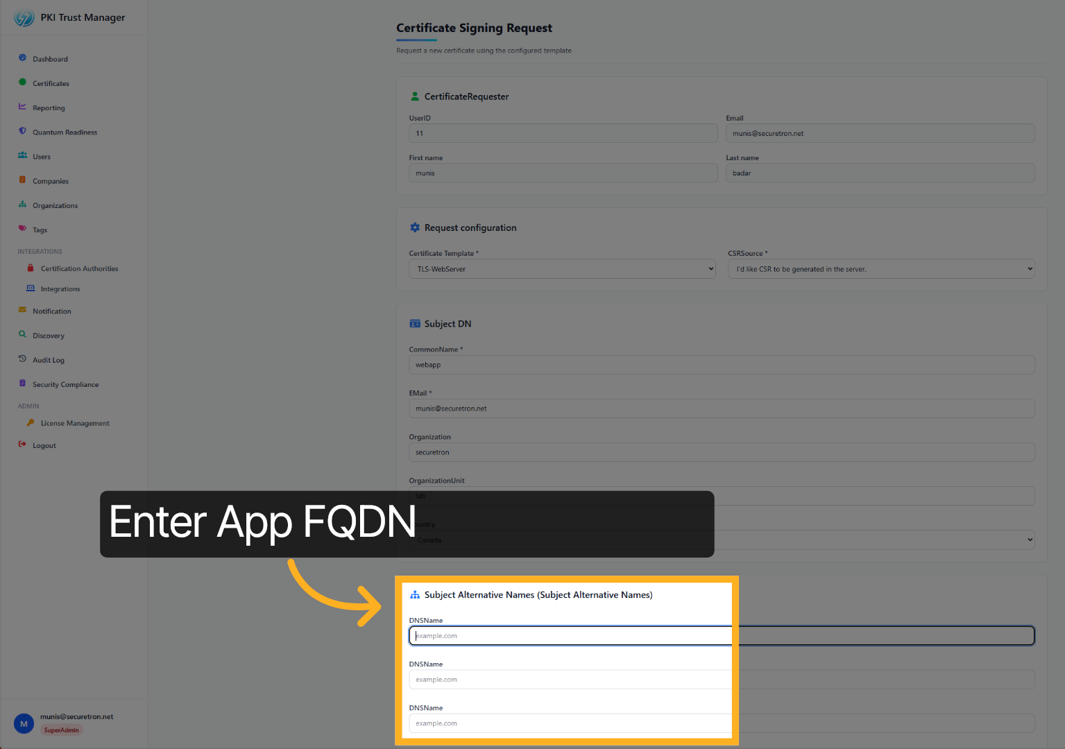 Subject Alternative Names