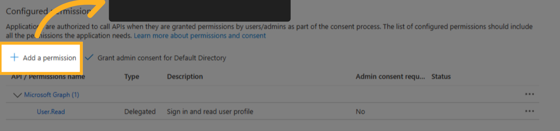 Azure: App Add a Permission