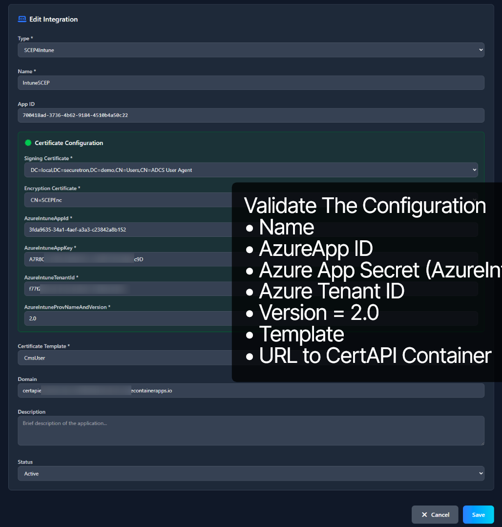 SCEP4Intune Configuration
