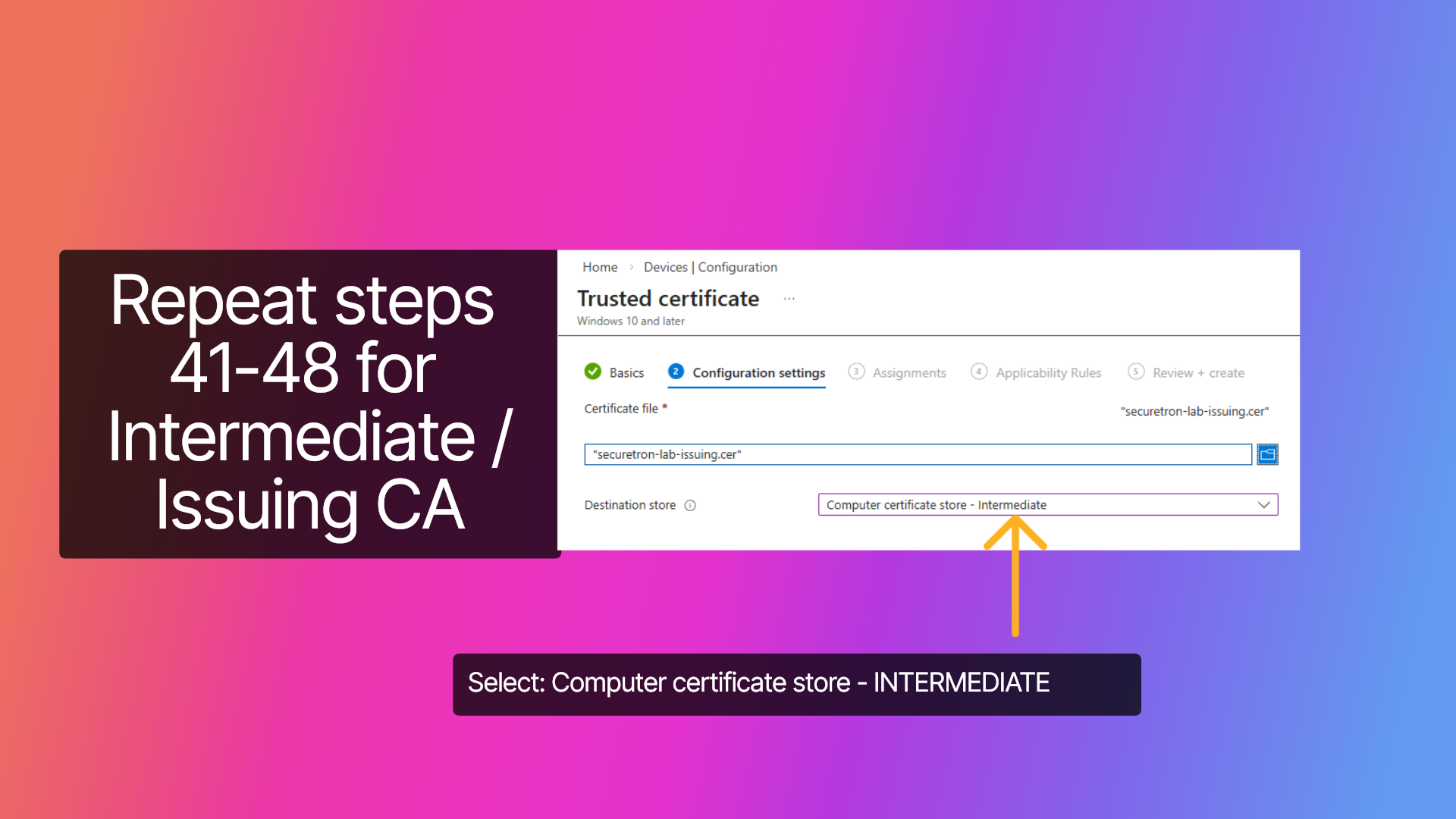 Intune: Intermediate / Issuing Certificate