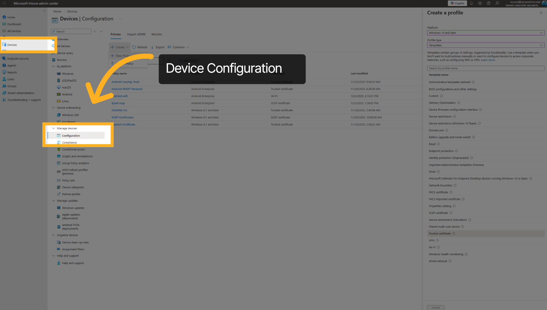 Intune: Device Configuration