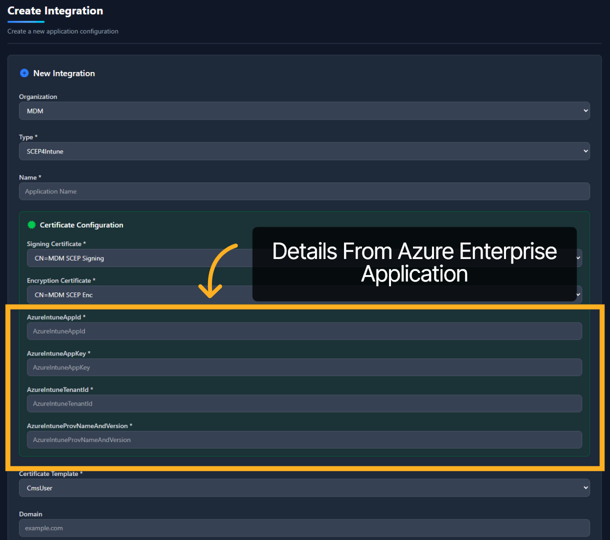 SCEP4Intune Integration Azure App Registration
