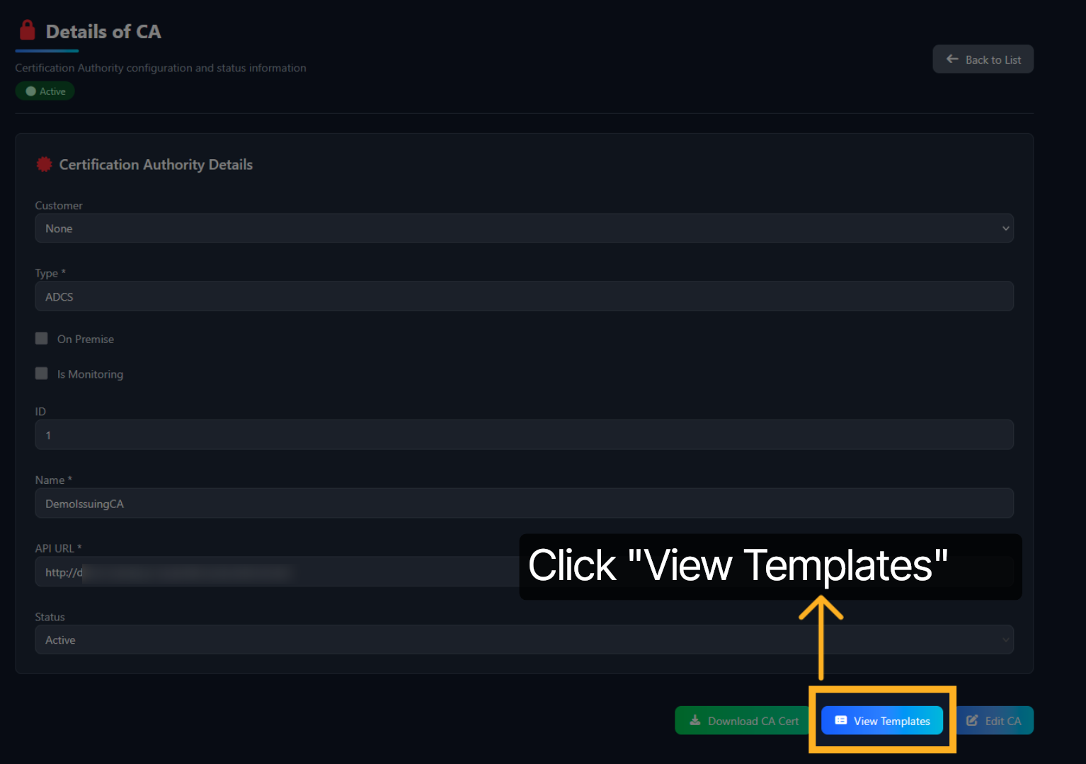 Access Certificate Templates