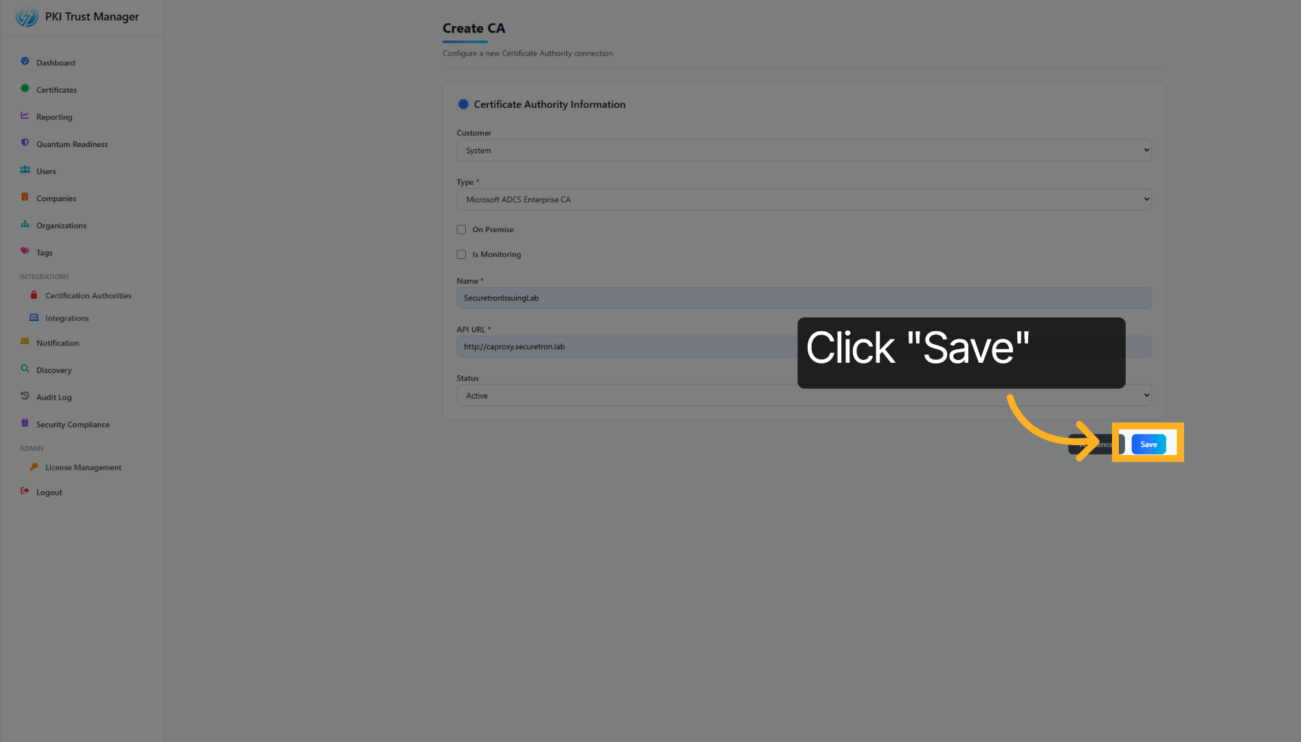 Save Configuration