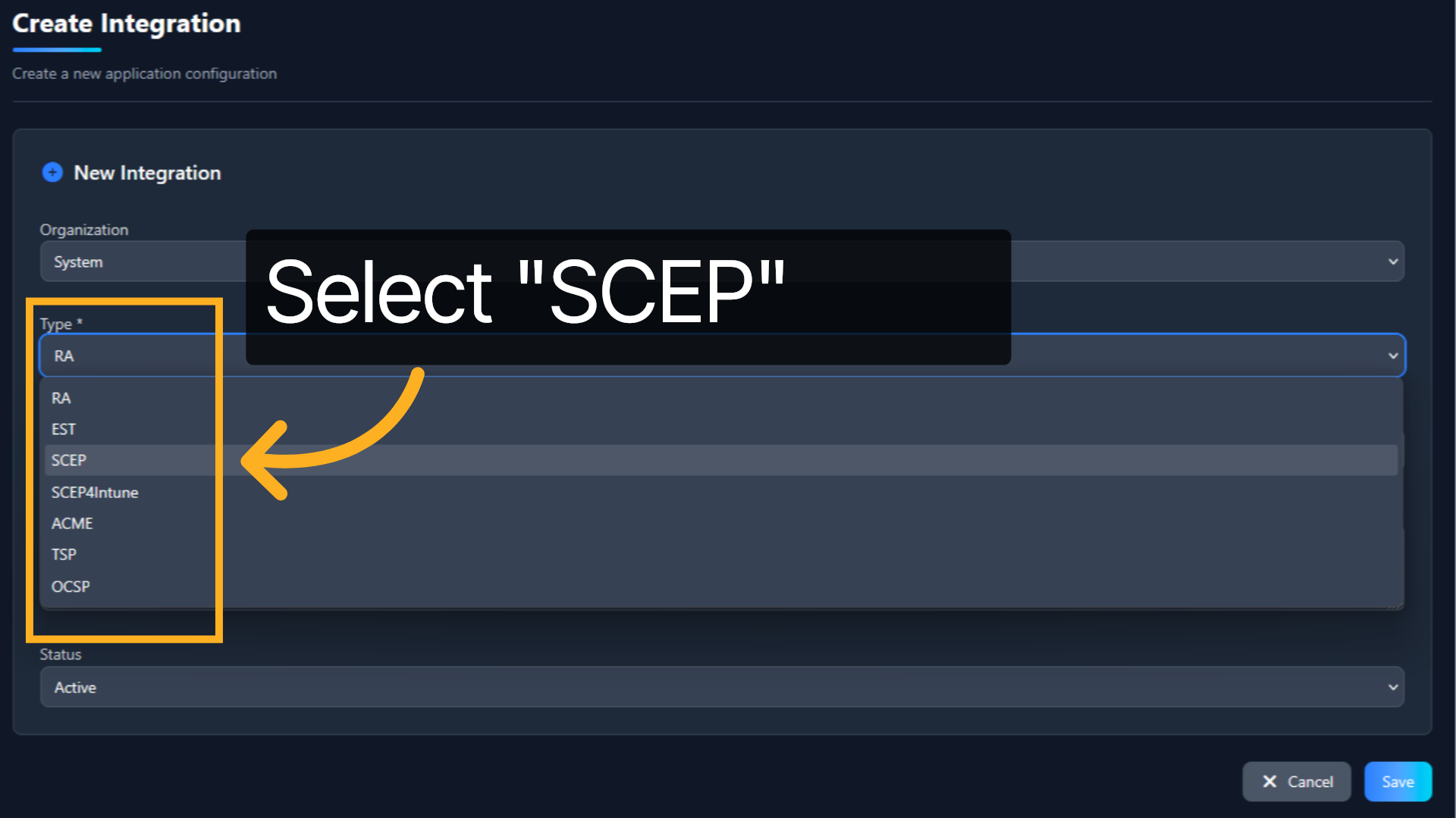 New 'SCEP' Integration
