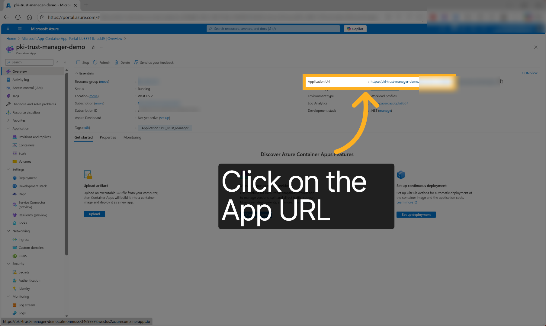 Access Application URL