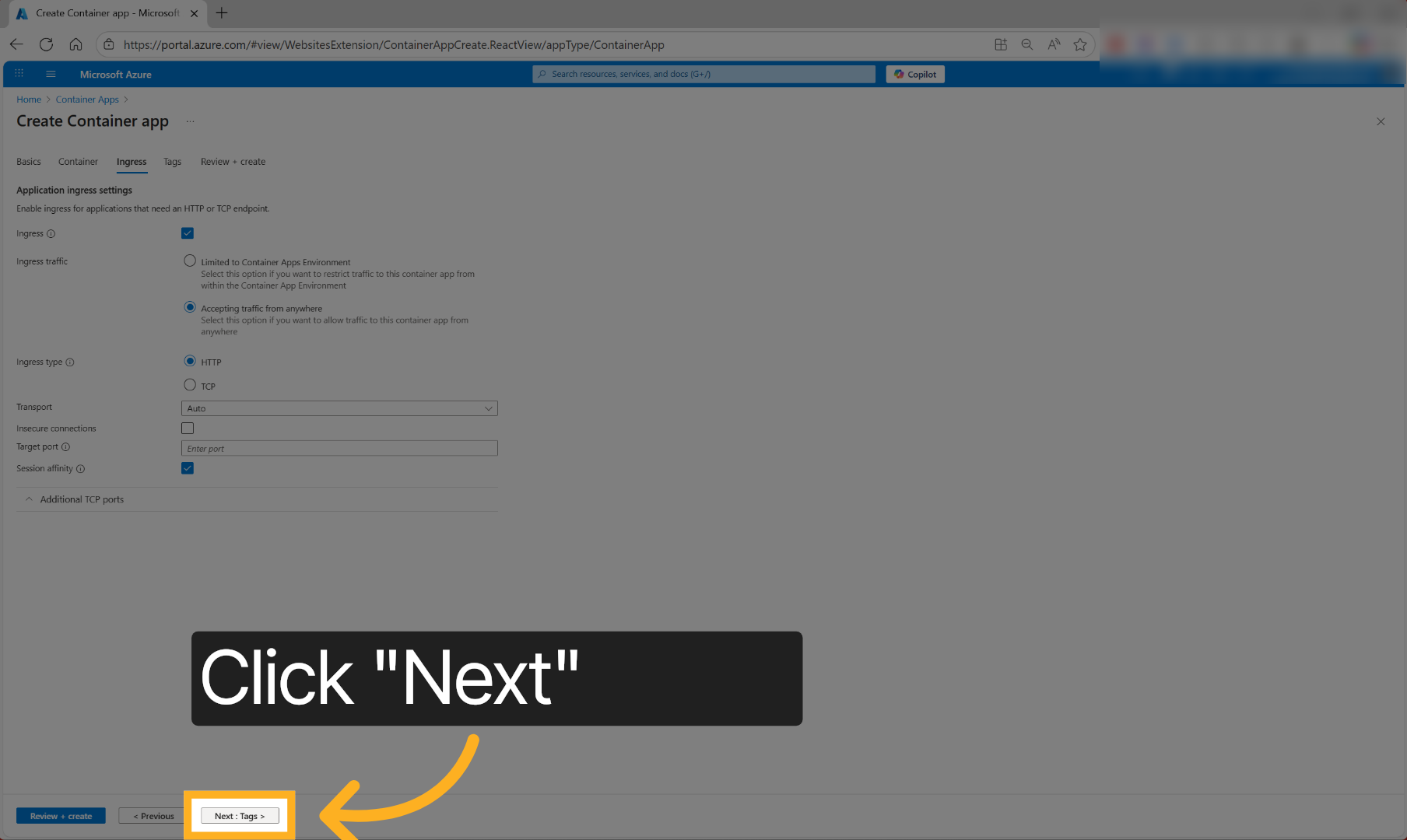 Proceed To Tags Section