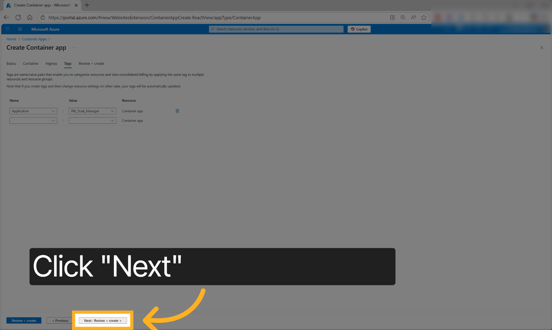 Proceed To Review And Create