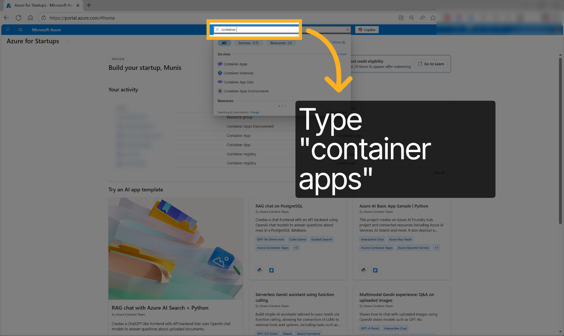 Enter Container Keyword