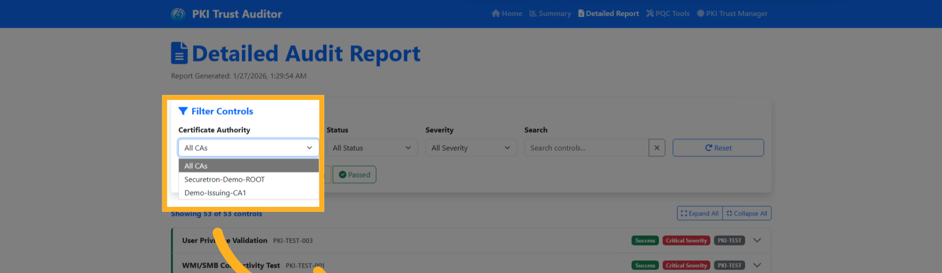 Filter Control: Certificate Authority