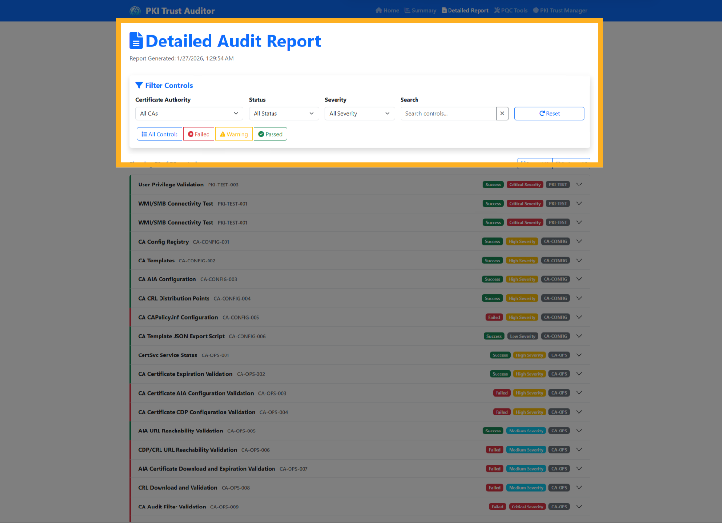 Detailed Report: Filter Controls
