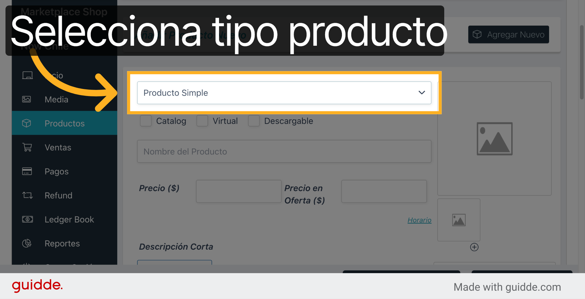 Elige Tipo De Producto
