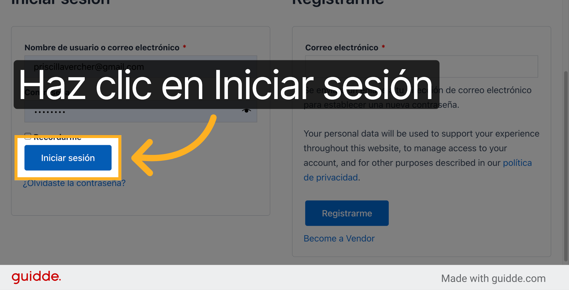 Inicia Sesión En La Cuenta