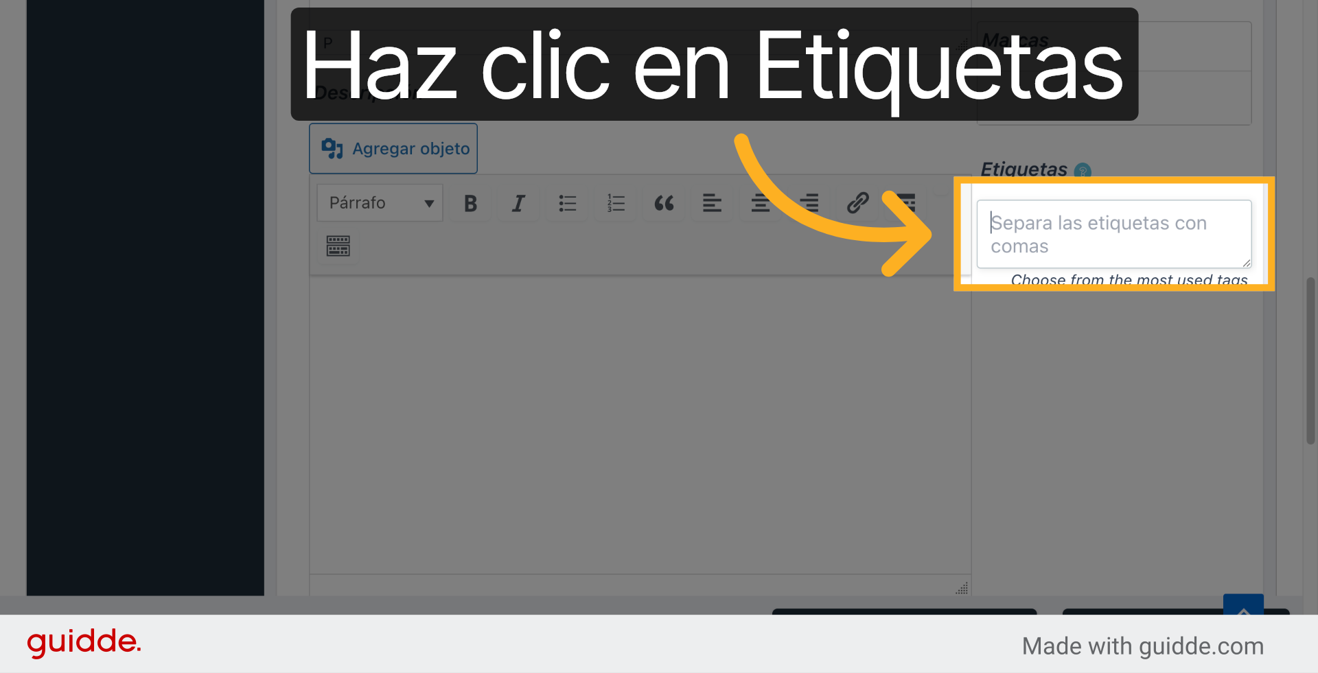 Agrega Etiquetas Al Producto