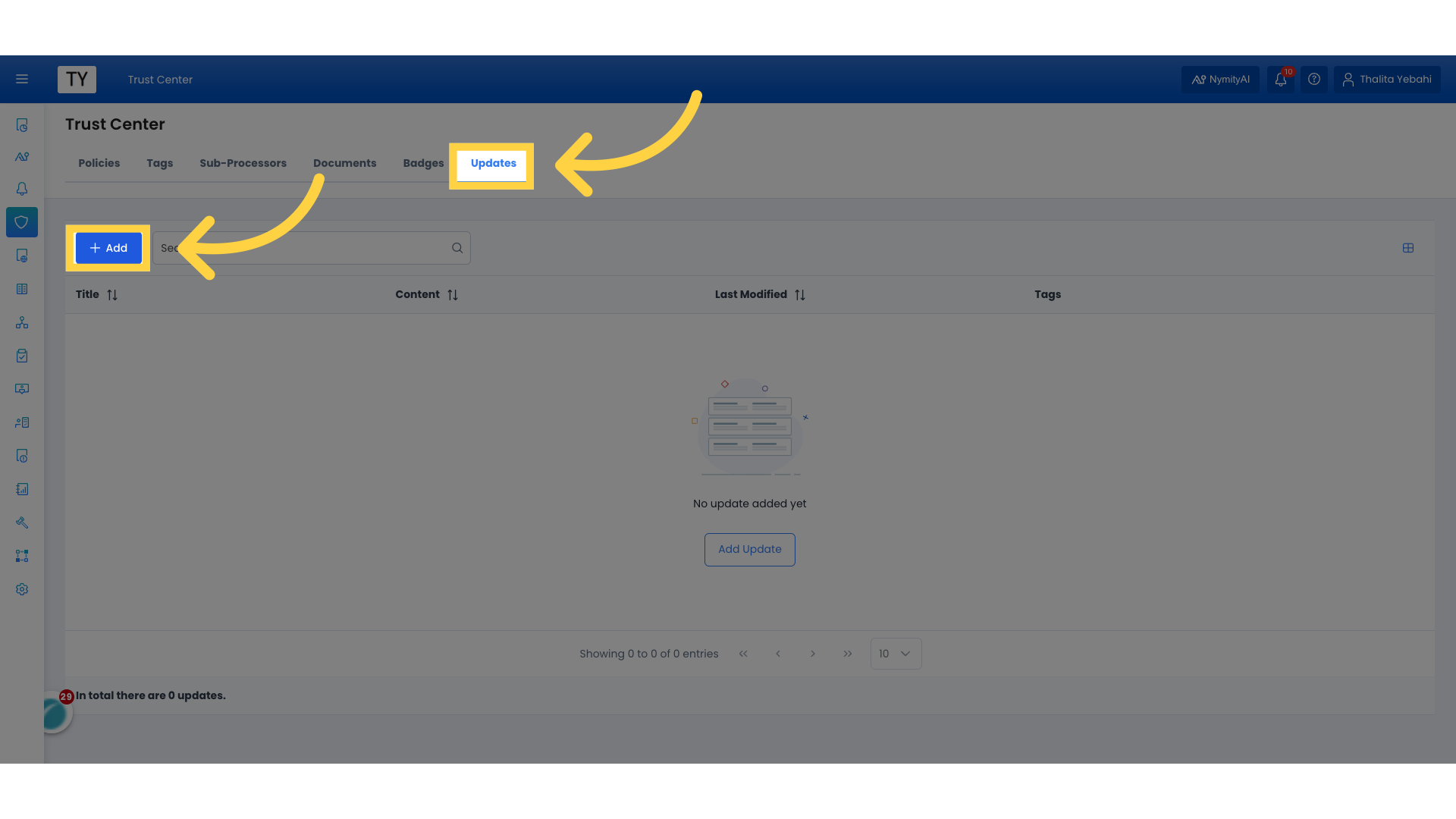 Click 'Updates' and 'Add'