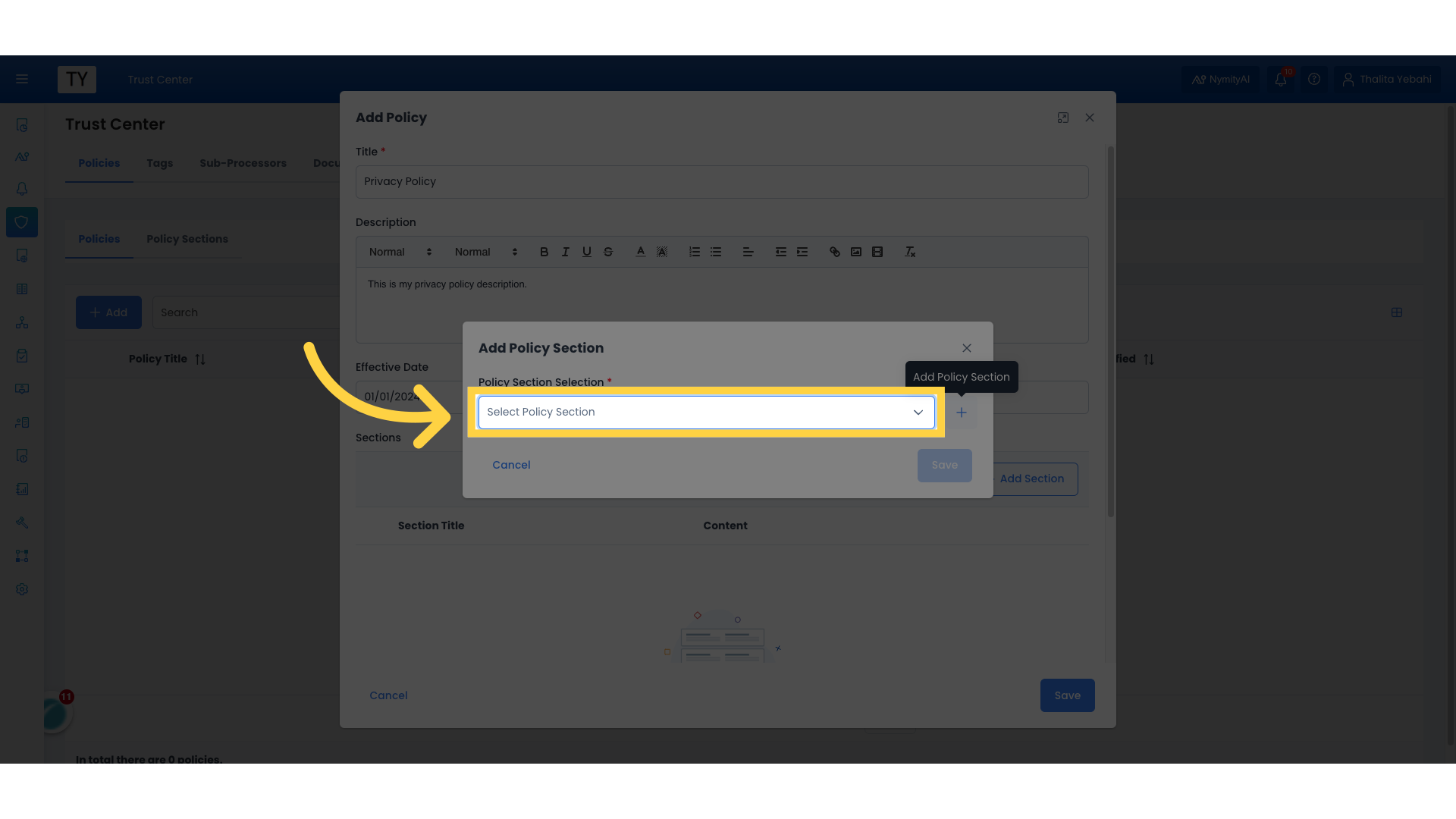 Select Policy Section