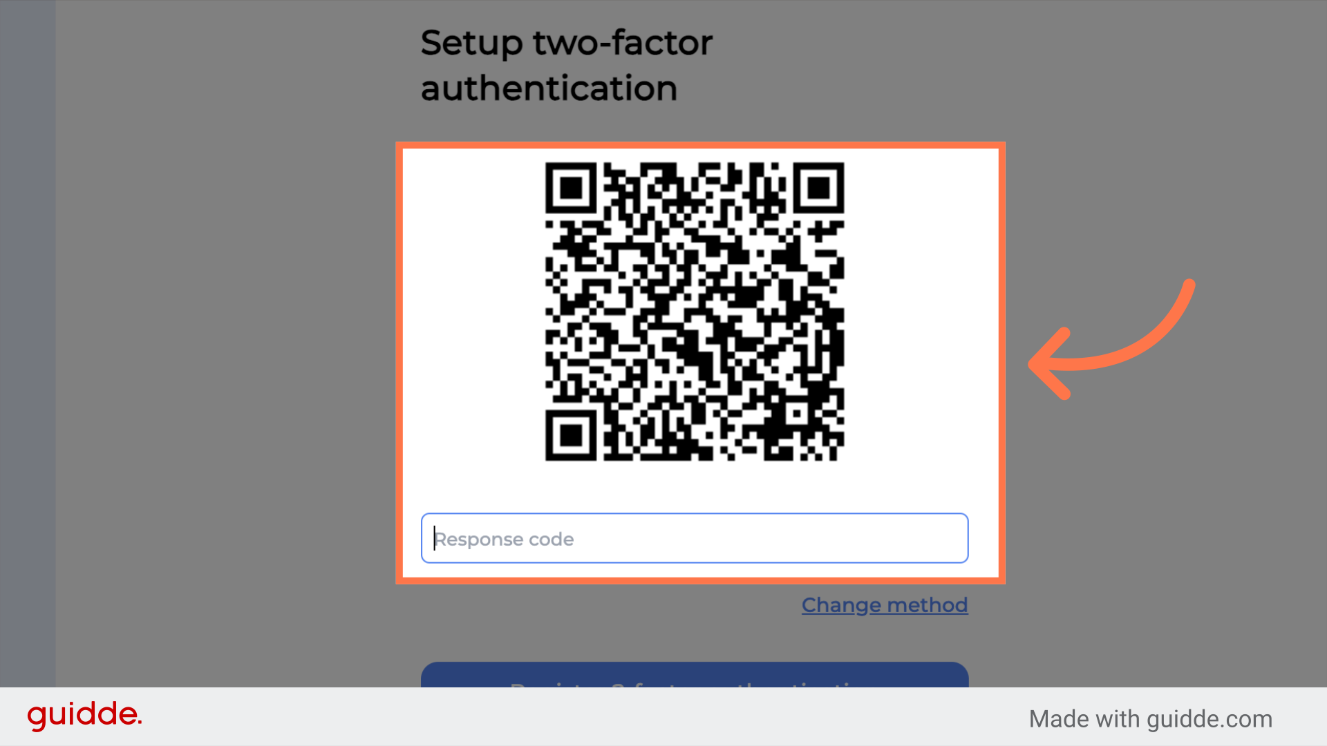 Scan the QR code with a 2FA app