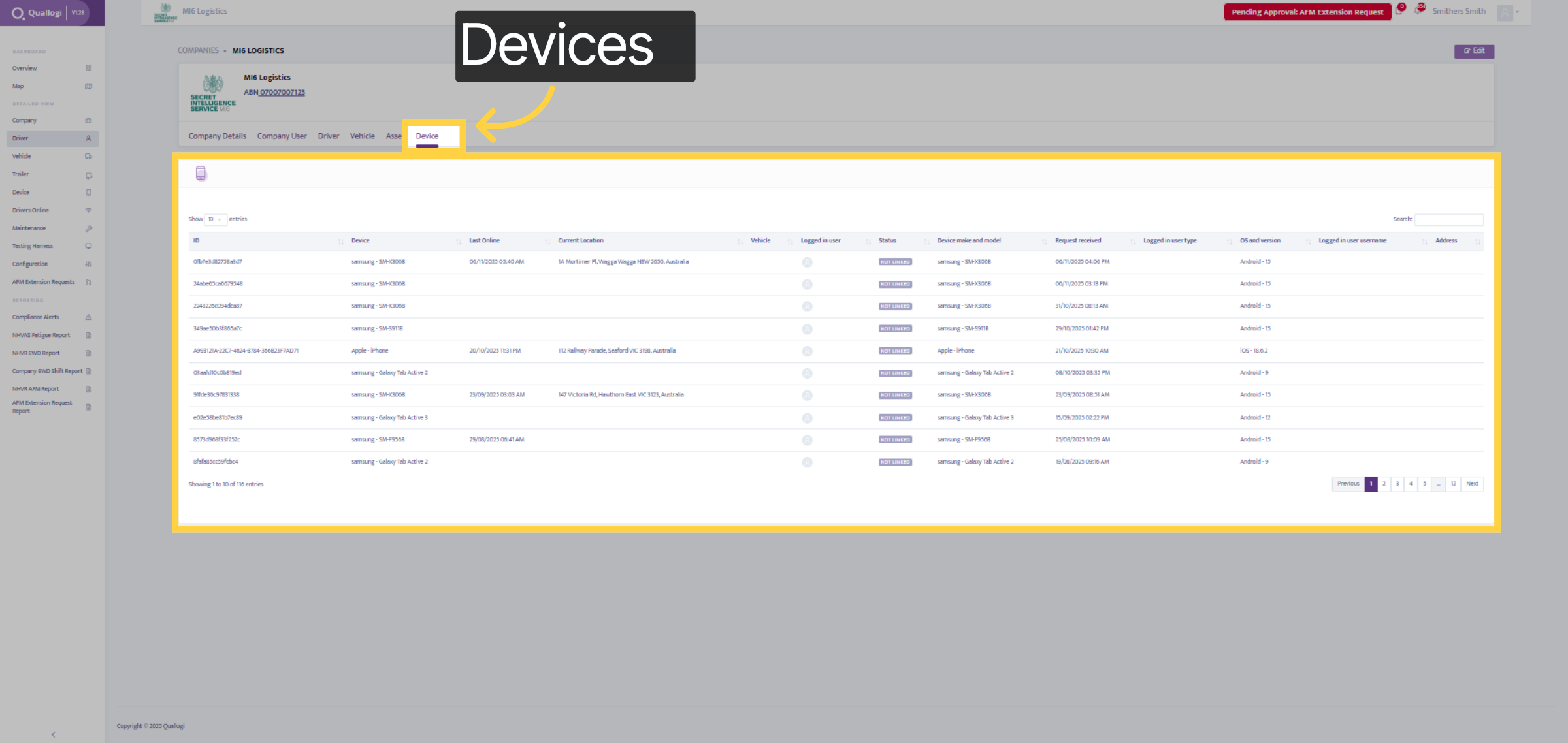 Device Dashboard