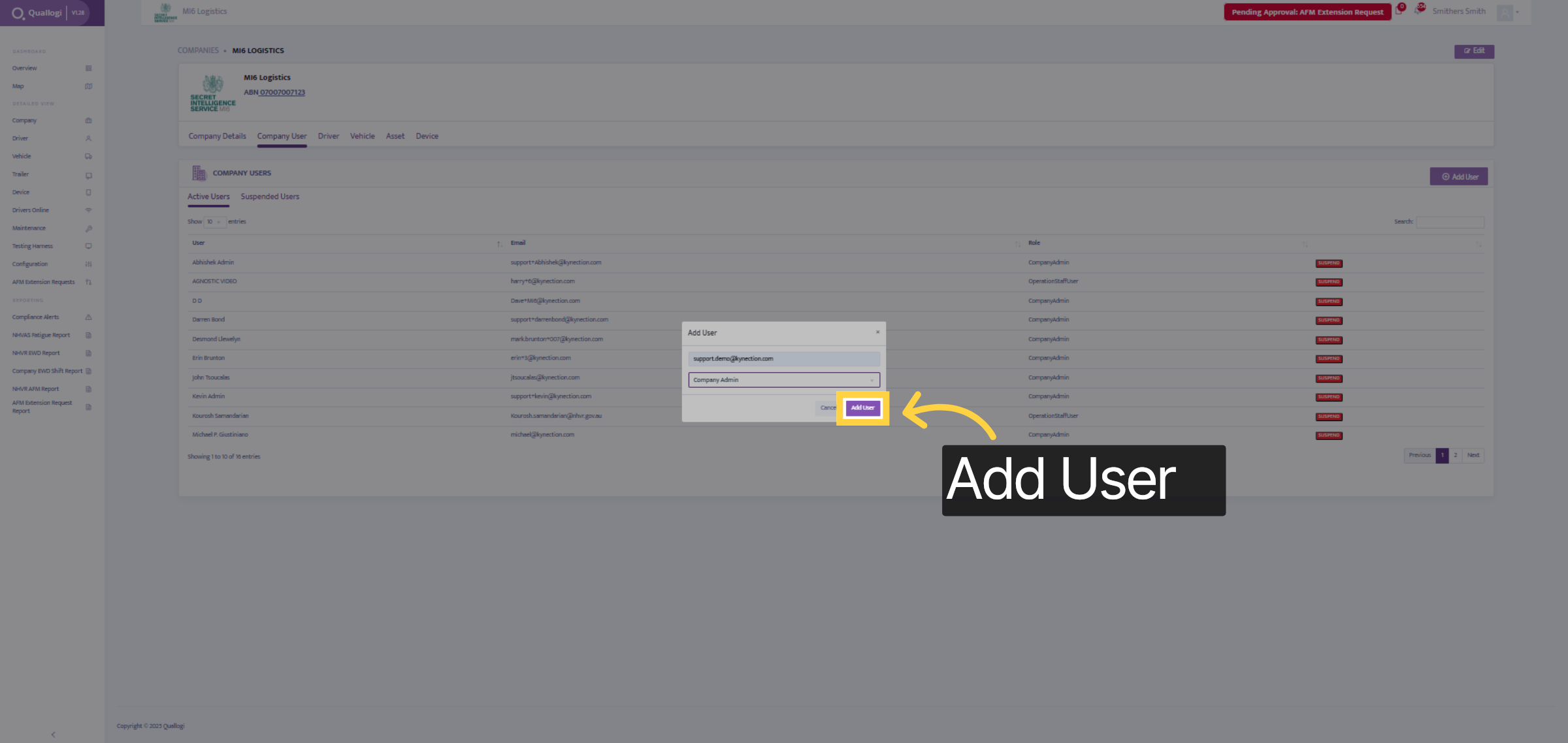 Finalise to add User