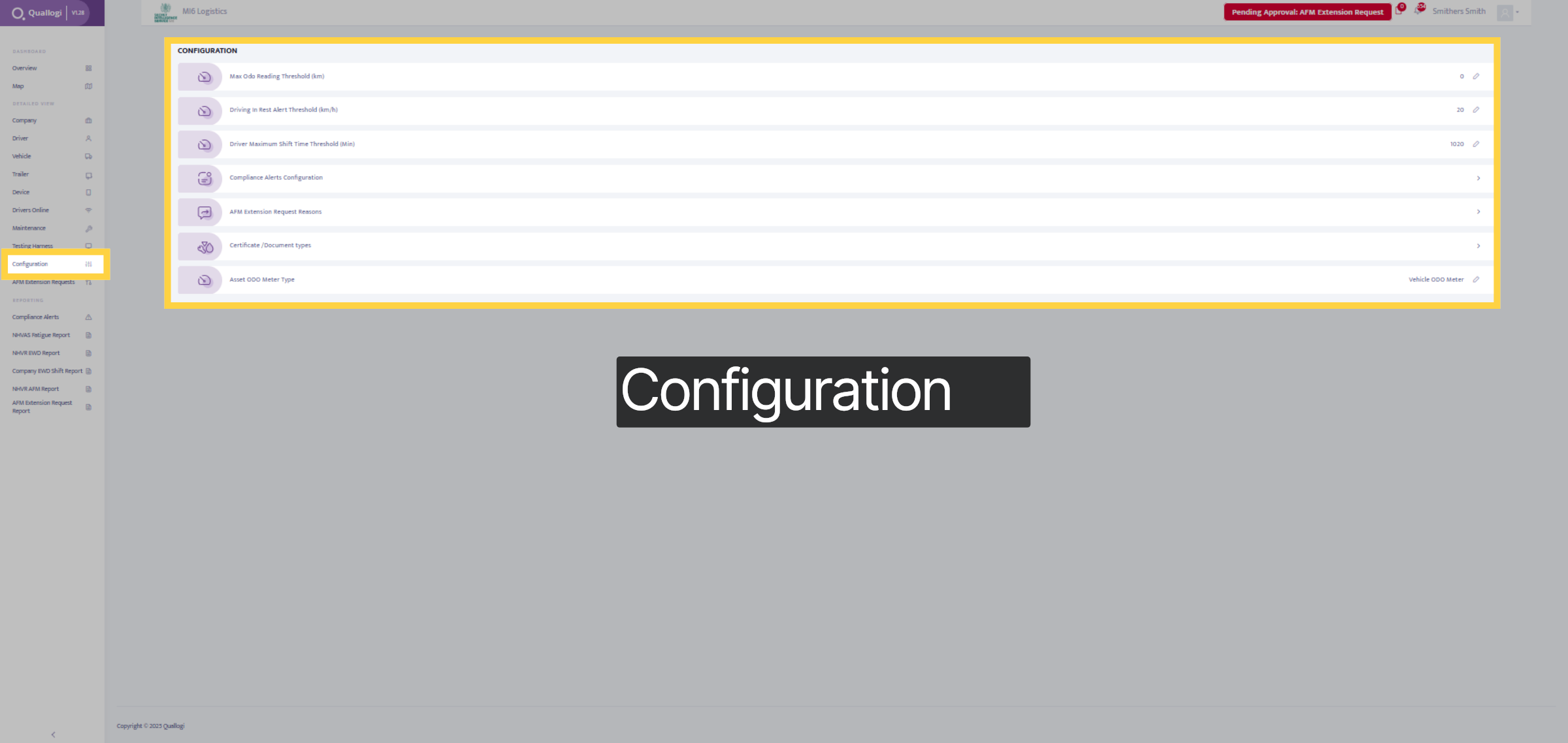 Configuration Tab