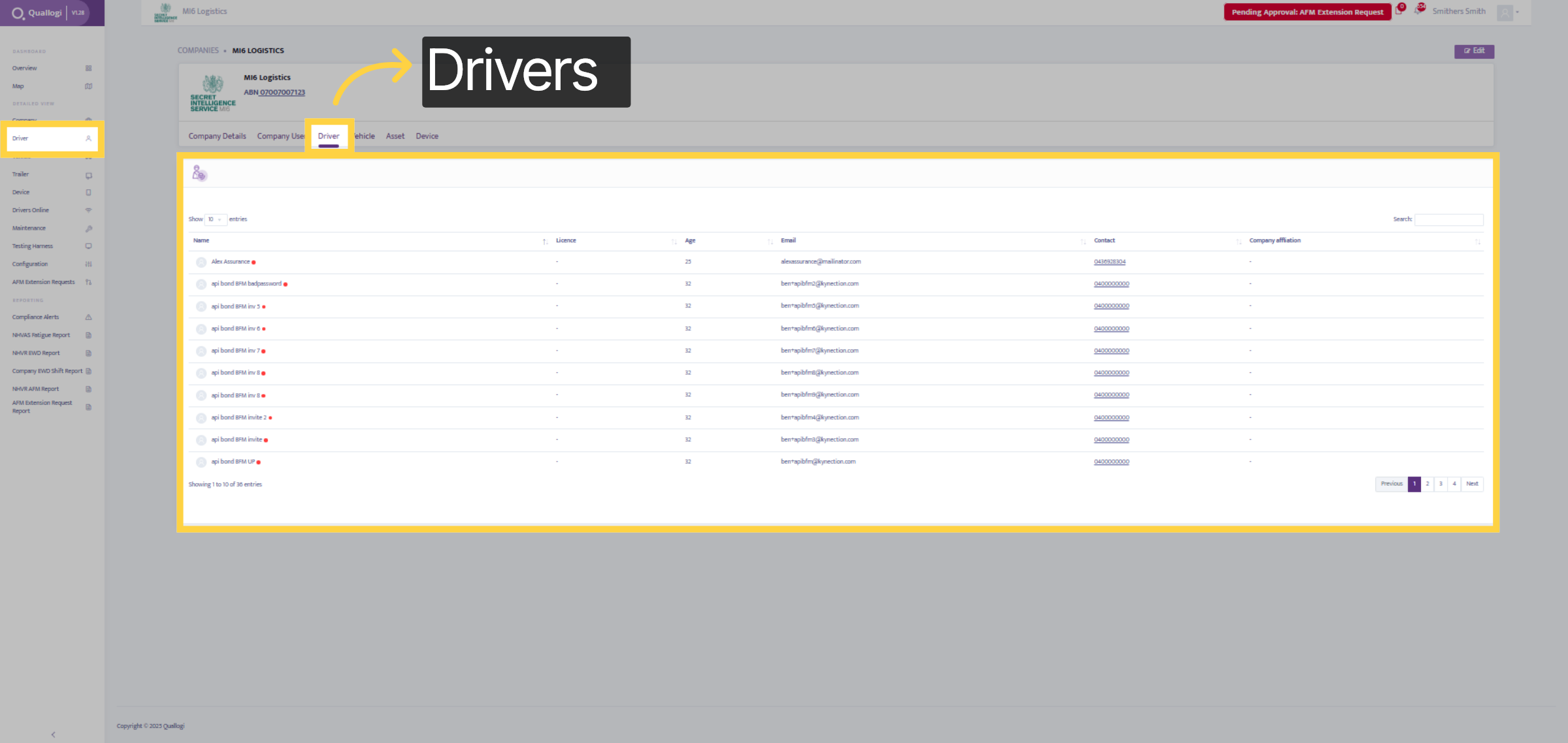 Driver Dashboard