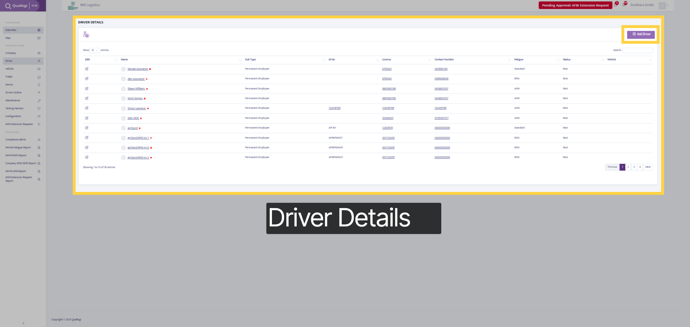 Driver Details