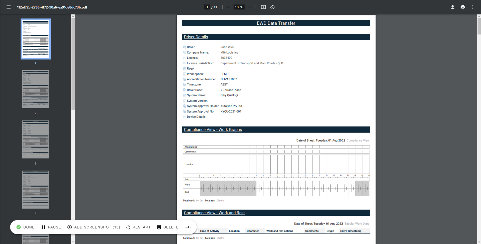 Switch to the downloaded NHVR export