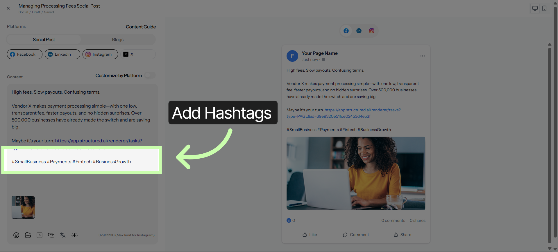 Add Hashtags