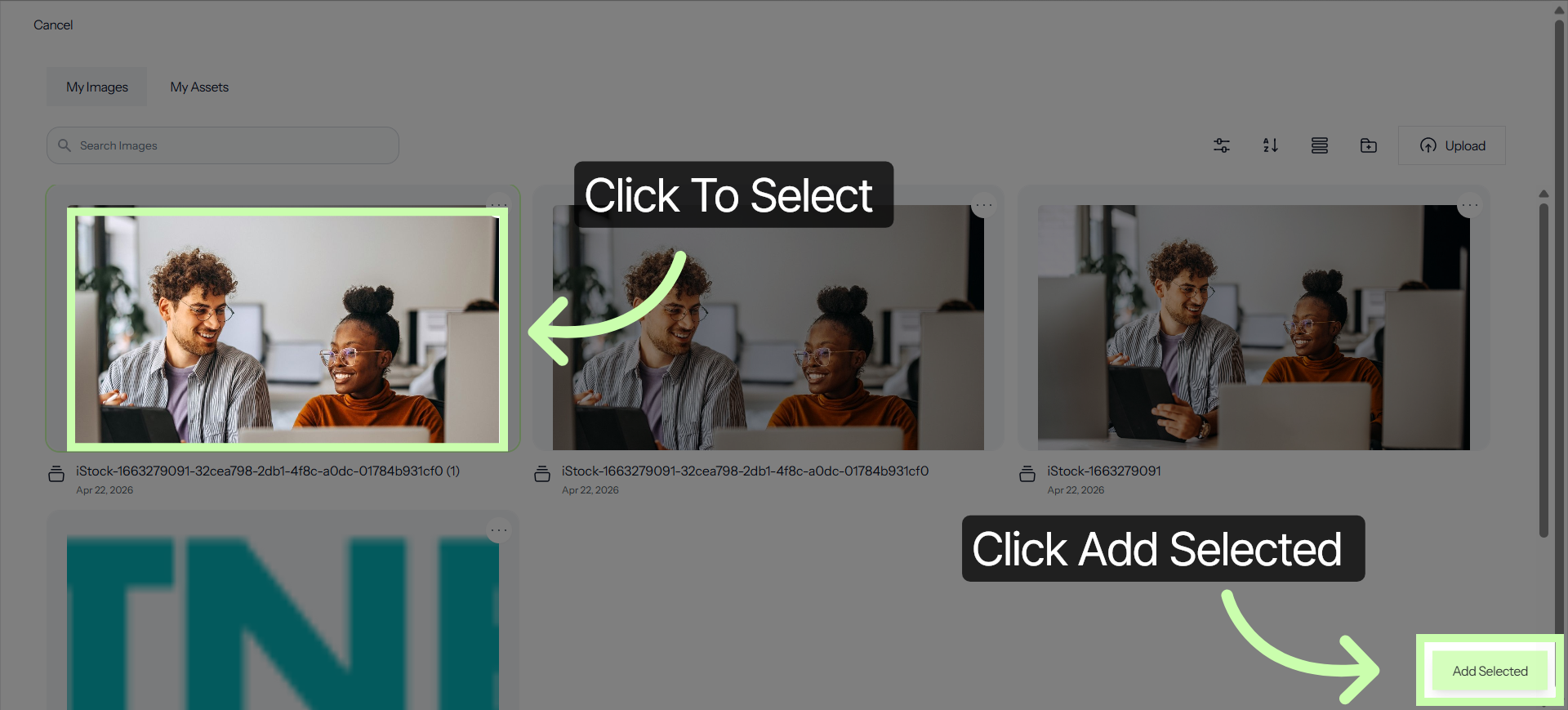 Add Selected Images