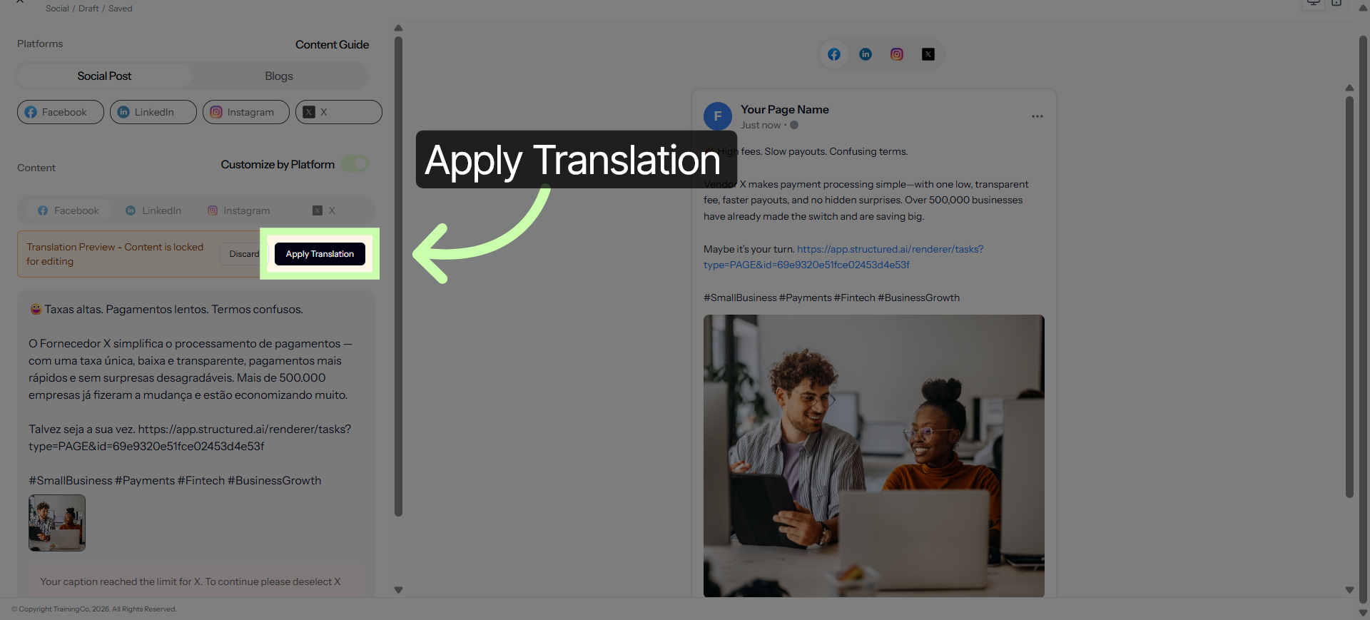 Apply Translation