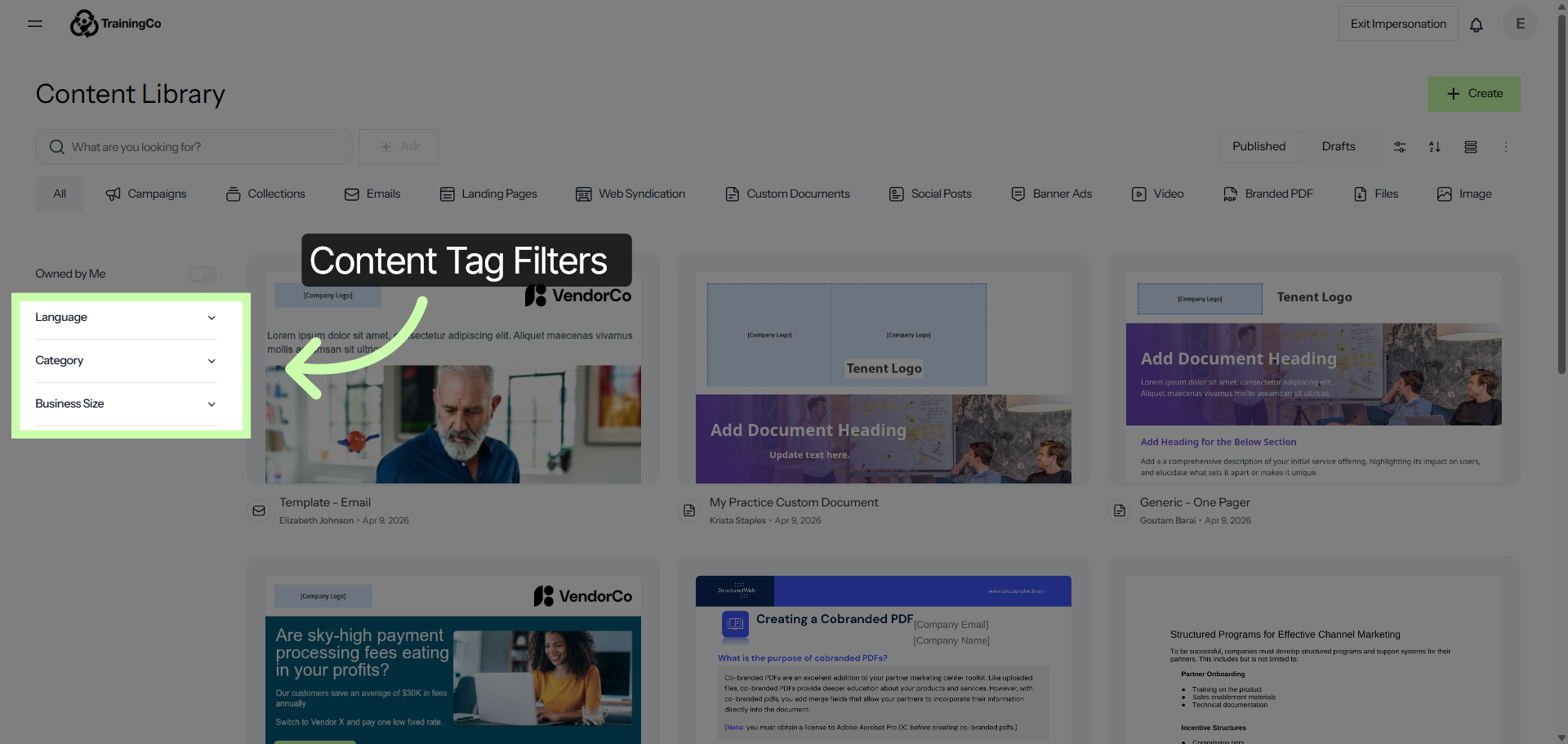 Open Content Library Templates