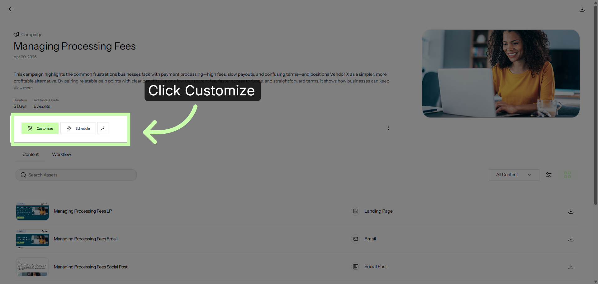 Click Schedule