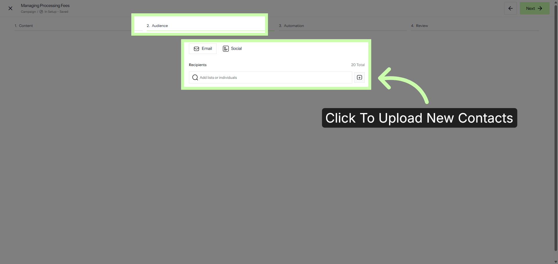 Upload New Contacts