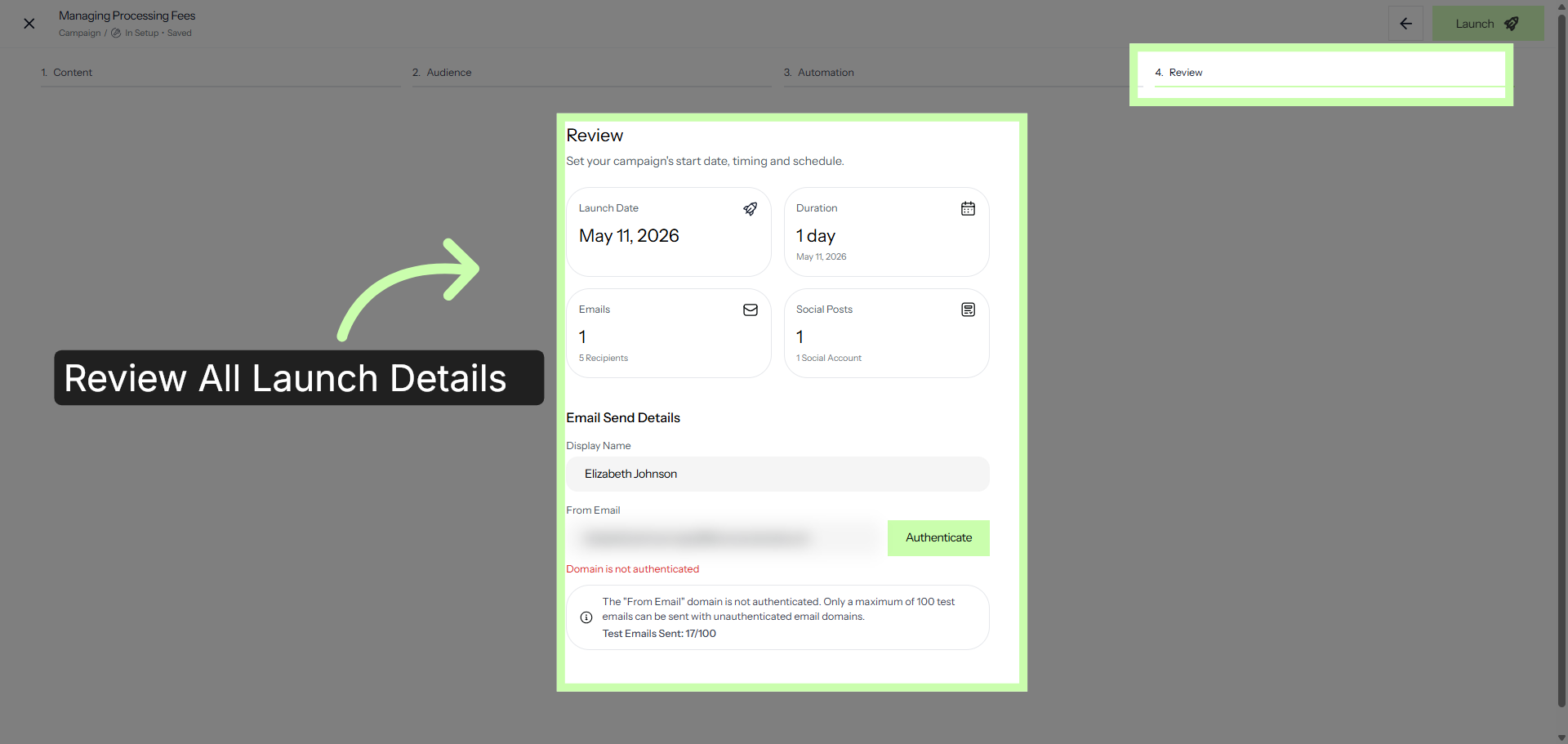 Review Campaign Details