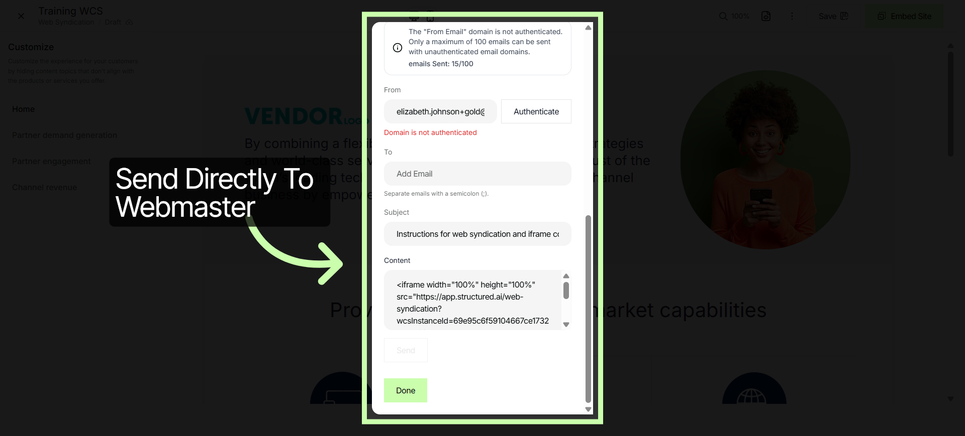 Confirm Embed Settings