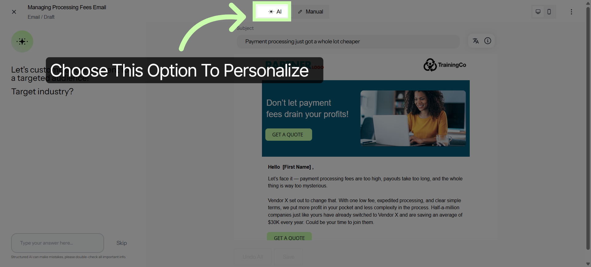 Click AI Mode for Personalization