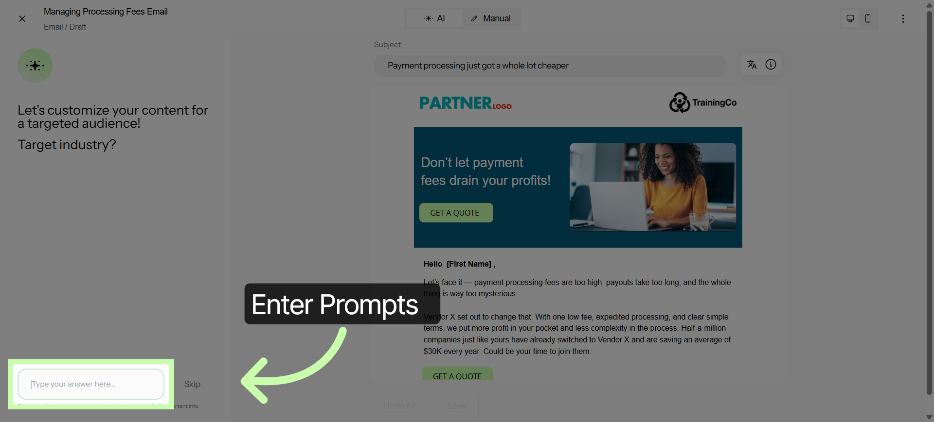 Enter Prompt Answers