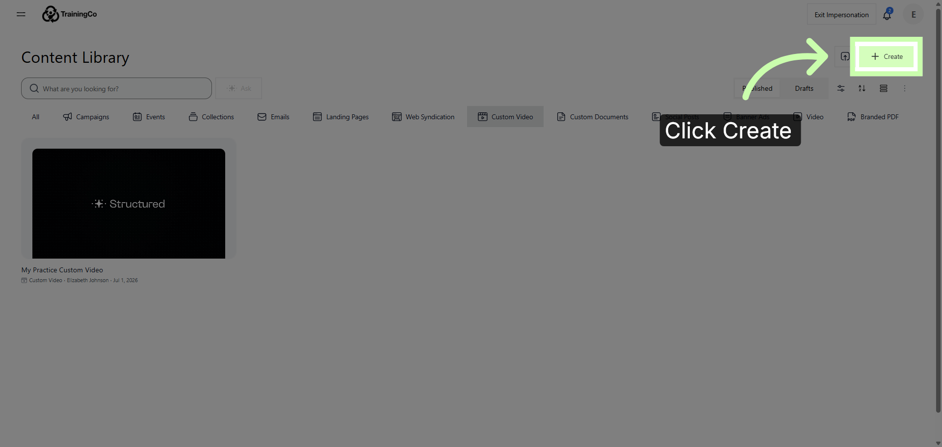 Click Create