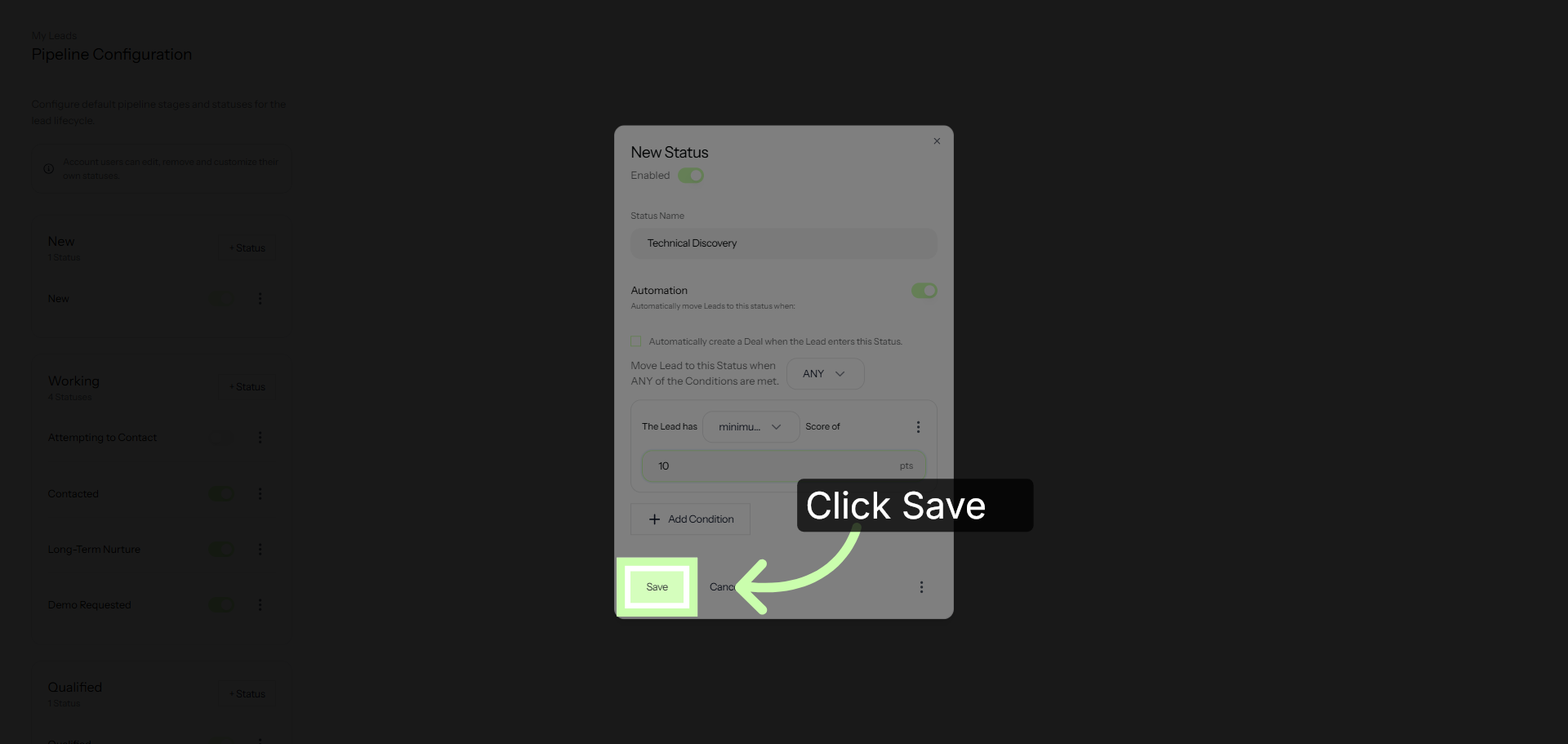 Save Lead Score Changes