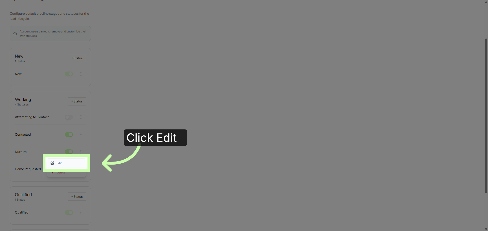 Click Edit